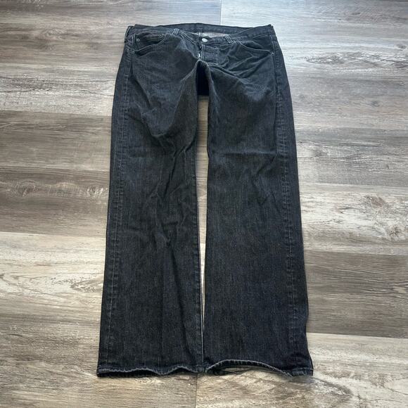 Levi's 501 Jeans Red Tab Faded Black Mens 36x29 Straight Leg Button Fly Denim - Picture 2 of 11